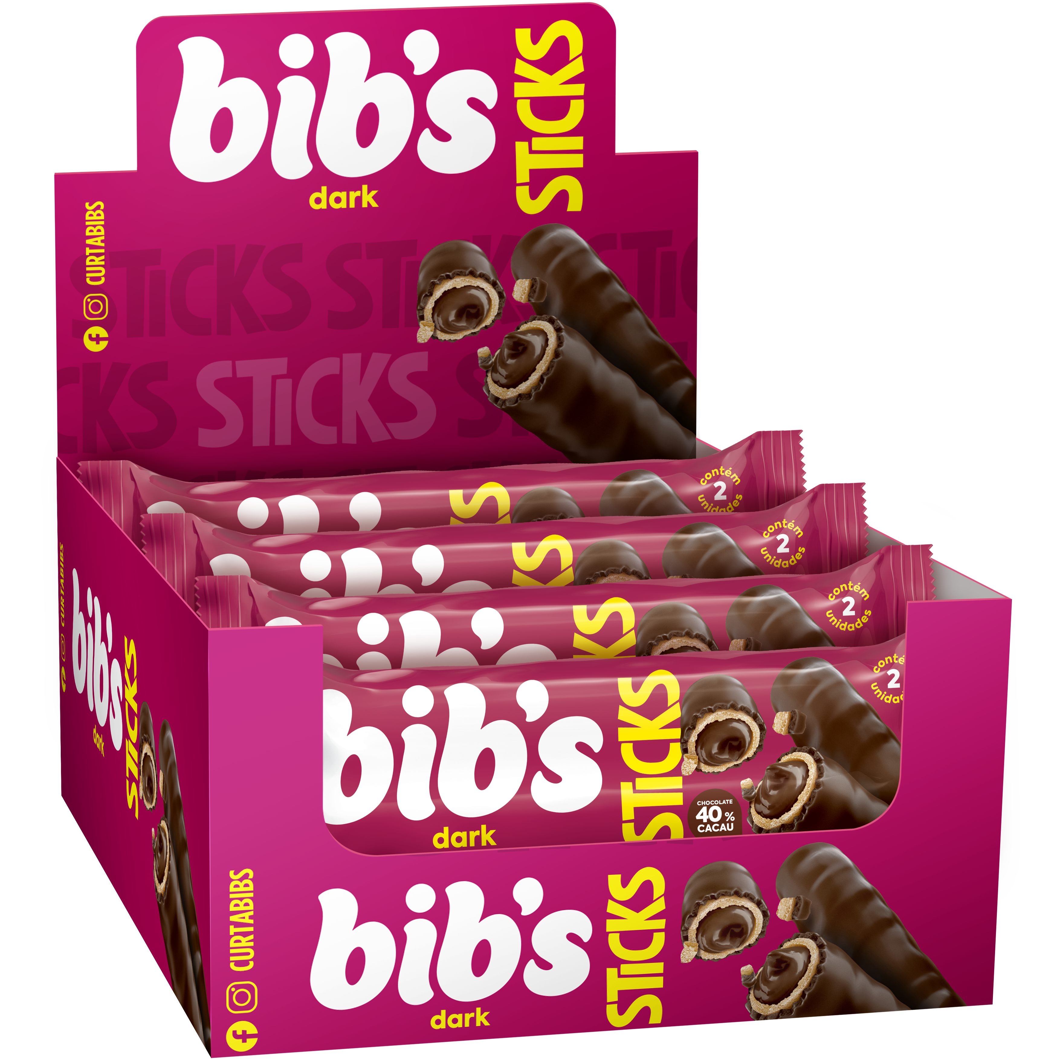 CHOCOLATE STICKS BIB S DARK 16X29 G