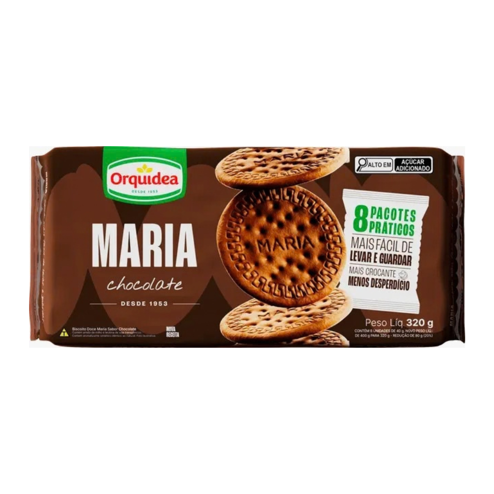 BISCOITO ORQUIDEA MARIA CHOCOLATE 320 G
