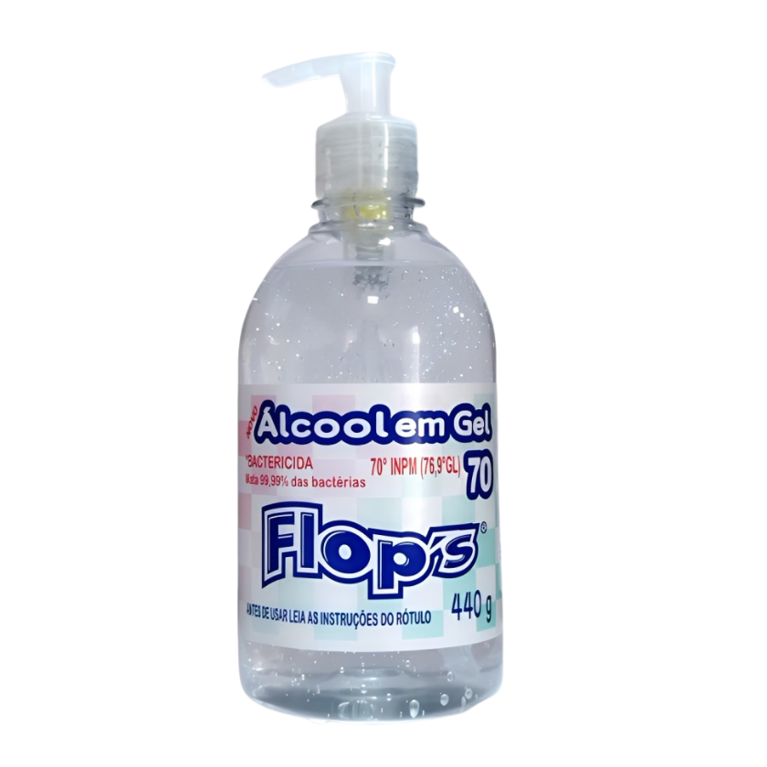 ÁLCOOL GEL HIGIENIZADOR MÃOS 70GL FLOPS 440G