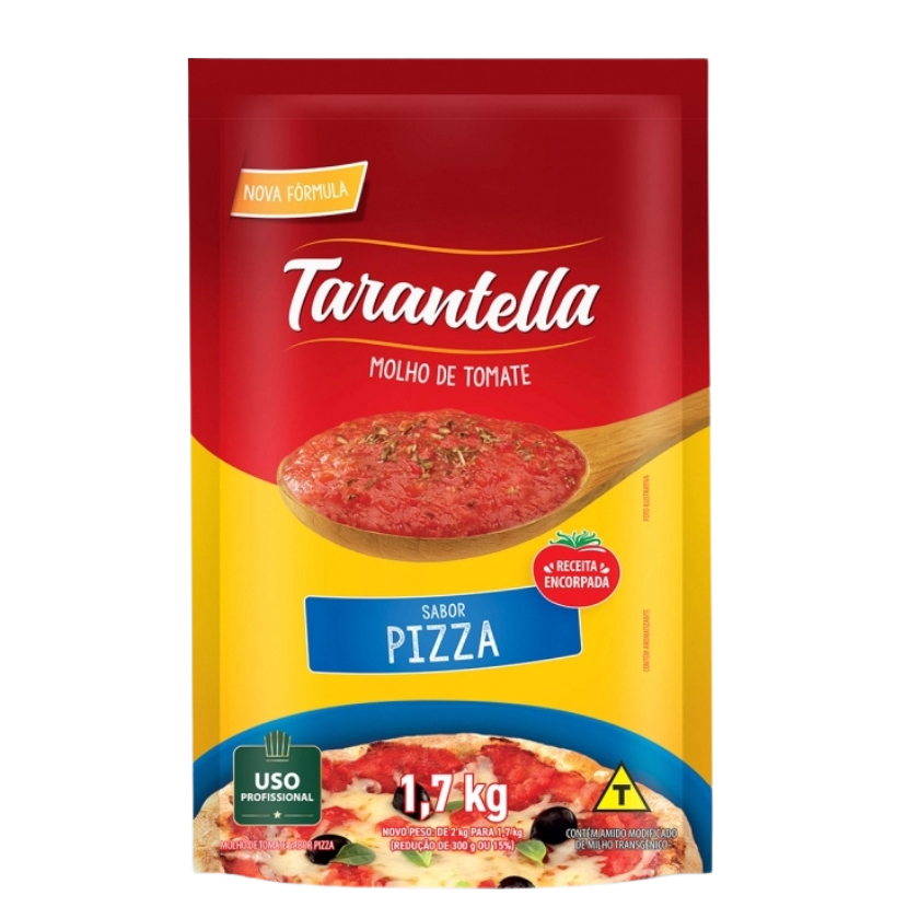 MOLHO DE TOMATE PIZZA TARANTELLA SACHE 1,7 KG