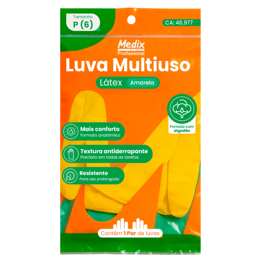 LUVAS MULTIUSO AMARELA MEDIX P 1 PAR