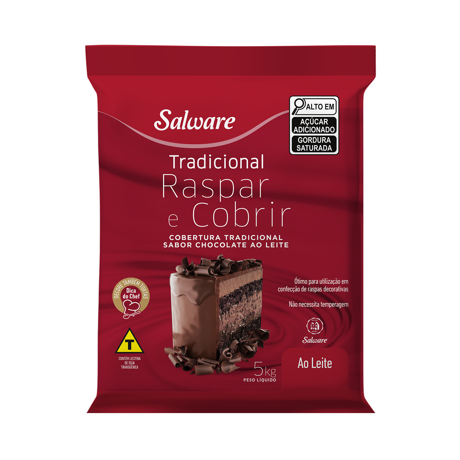 COBERTURA SALWARE RASPAR COBRIR AO LEITE 5 KG