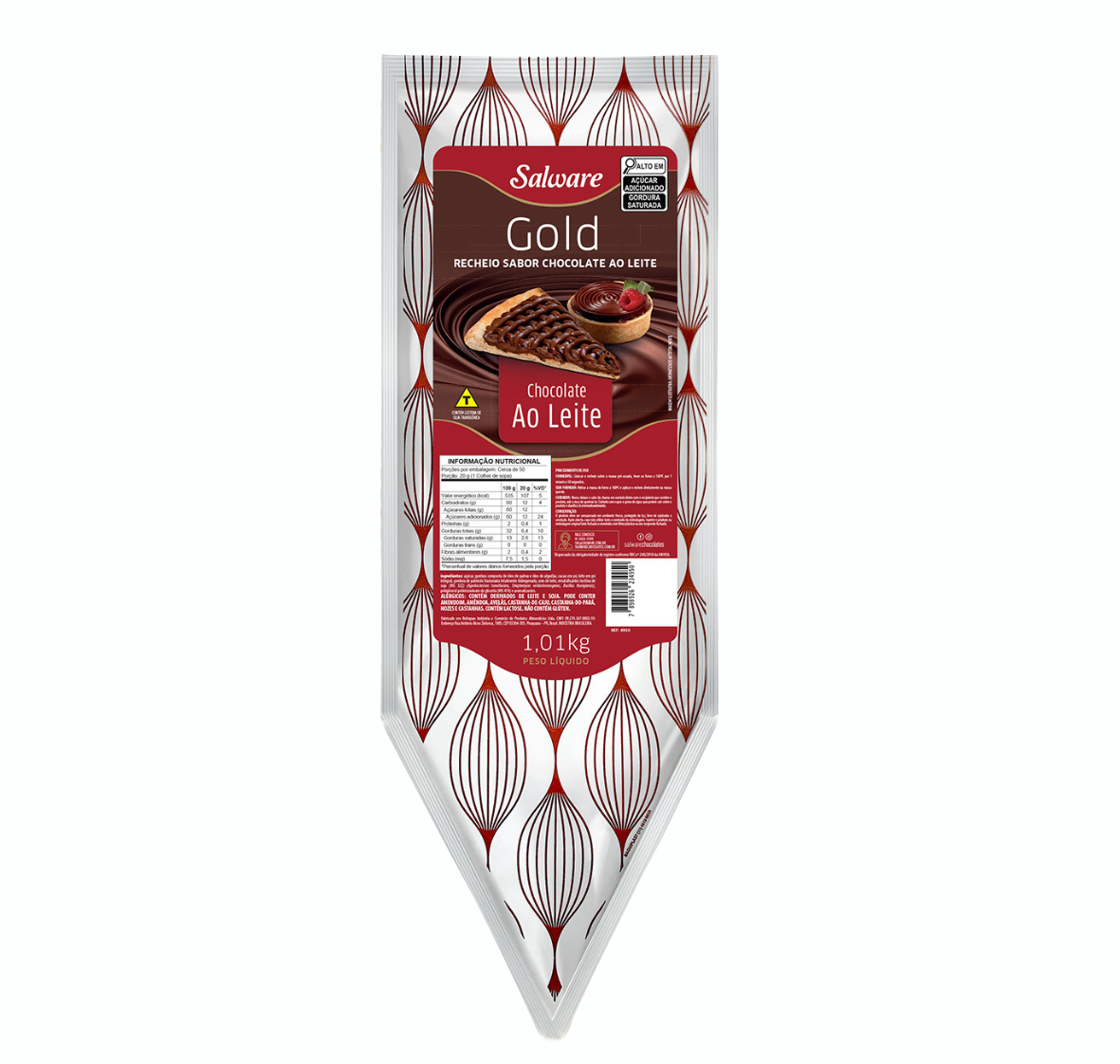 RECHEIO FORNEÁVEL CHOCOLATE AO LEITE SALWARE 1,01KG
