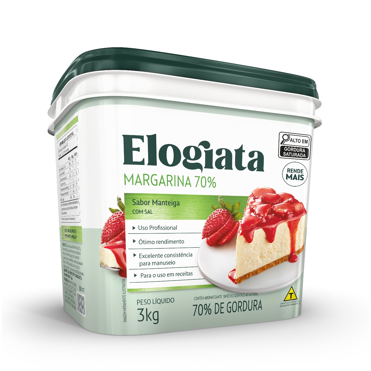 MARGARINA ELOGIATA COM SAL 70% GORDURA 3KG BD