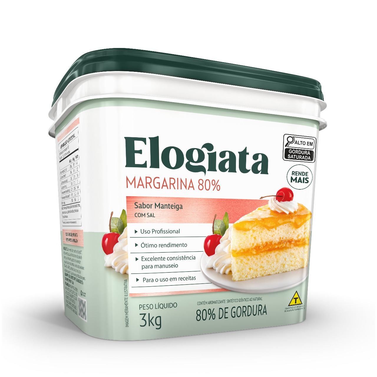 MARGARINA ELOGIATA COM SAL 80% GORDURA 3KG BD