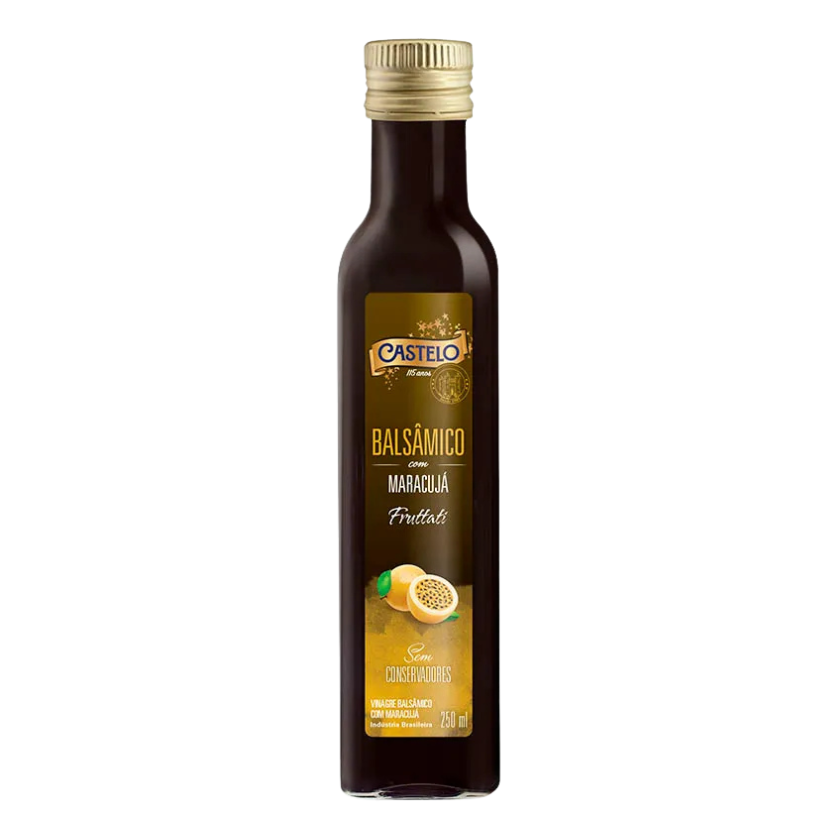 VINAGRE BALSÂMICO MARACUJÁ CASTELO 250 ML VIDRO