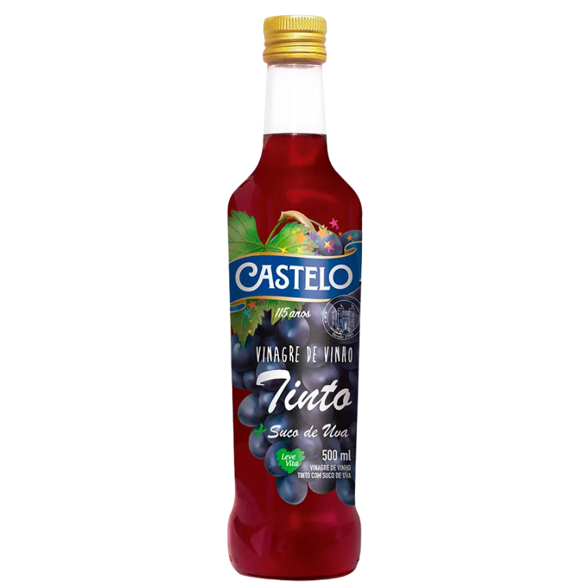 VINAGRE VINHO TINTO COM SUCO DE UVA CASTELO 500 ML
