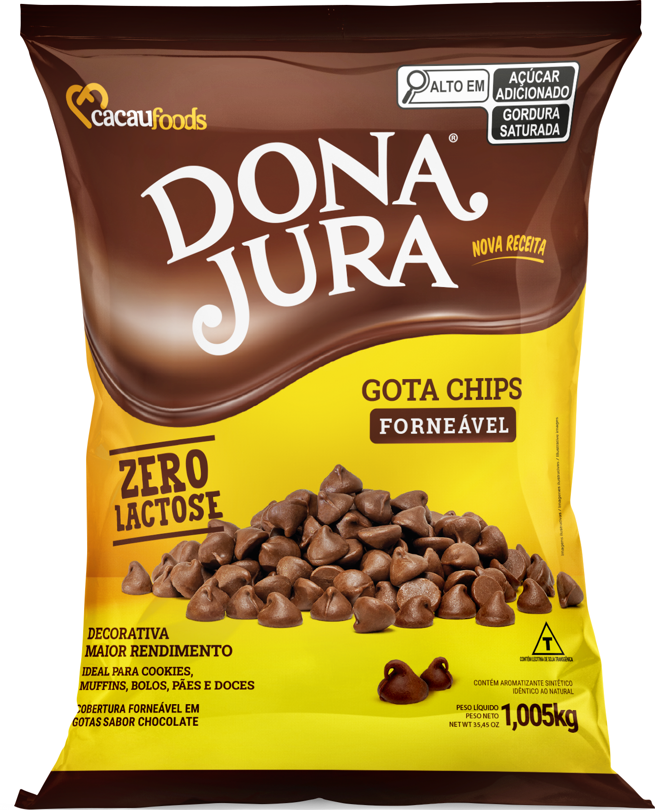 COBERTURA FORNEÁVEL GOTAS CHOCOLATE DONA JURA 1,005 KG