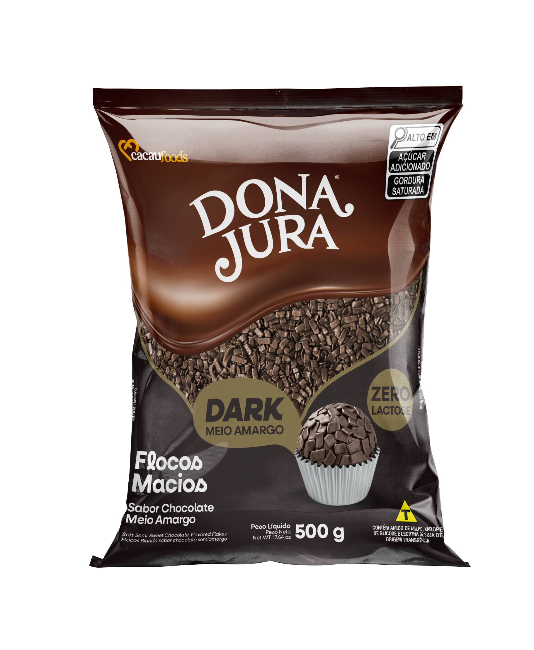GRANULADO FLOCOS MEIO AMARGO DONA JURA 500 G
