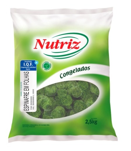 ESPINAFRE FOLHAS CONGELADO NUTRIZ 2,5 KG