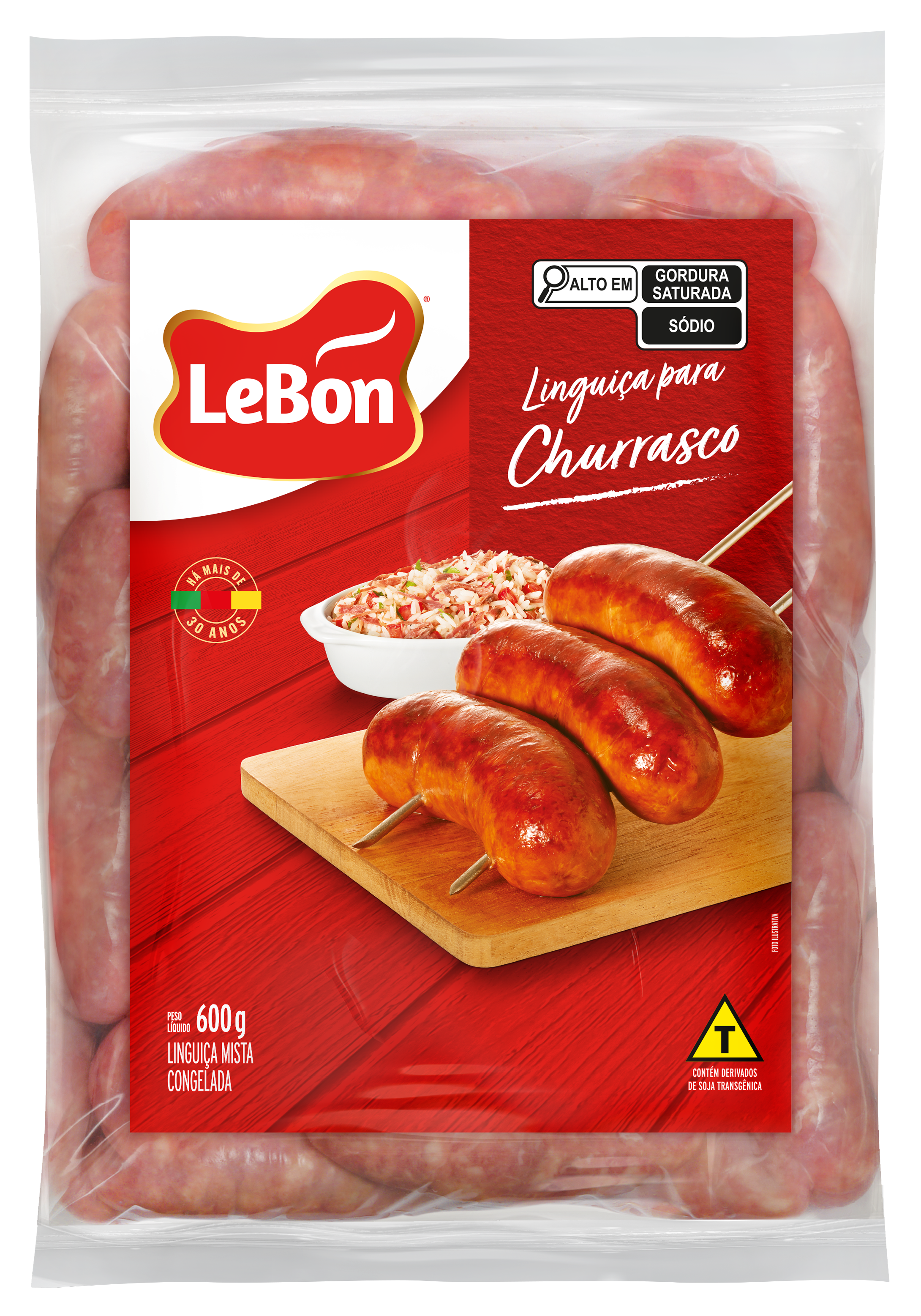 LINGUIÇA CHURRASCO MISTA CONGELADA LEBON 600G