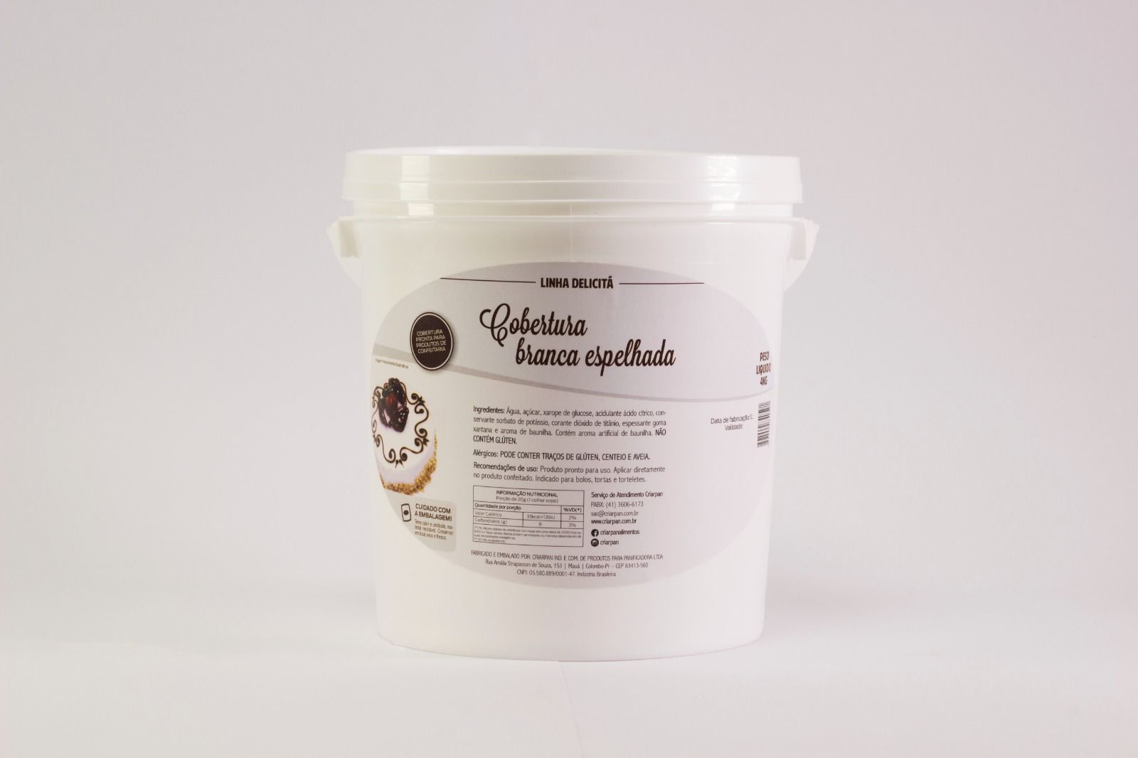 COBERTURA DELICITA BRANCA ESPELHADA 4 KG