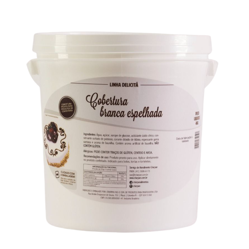 COBERTURA DELICITA BRANCA ESPELHADA 4 KG