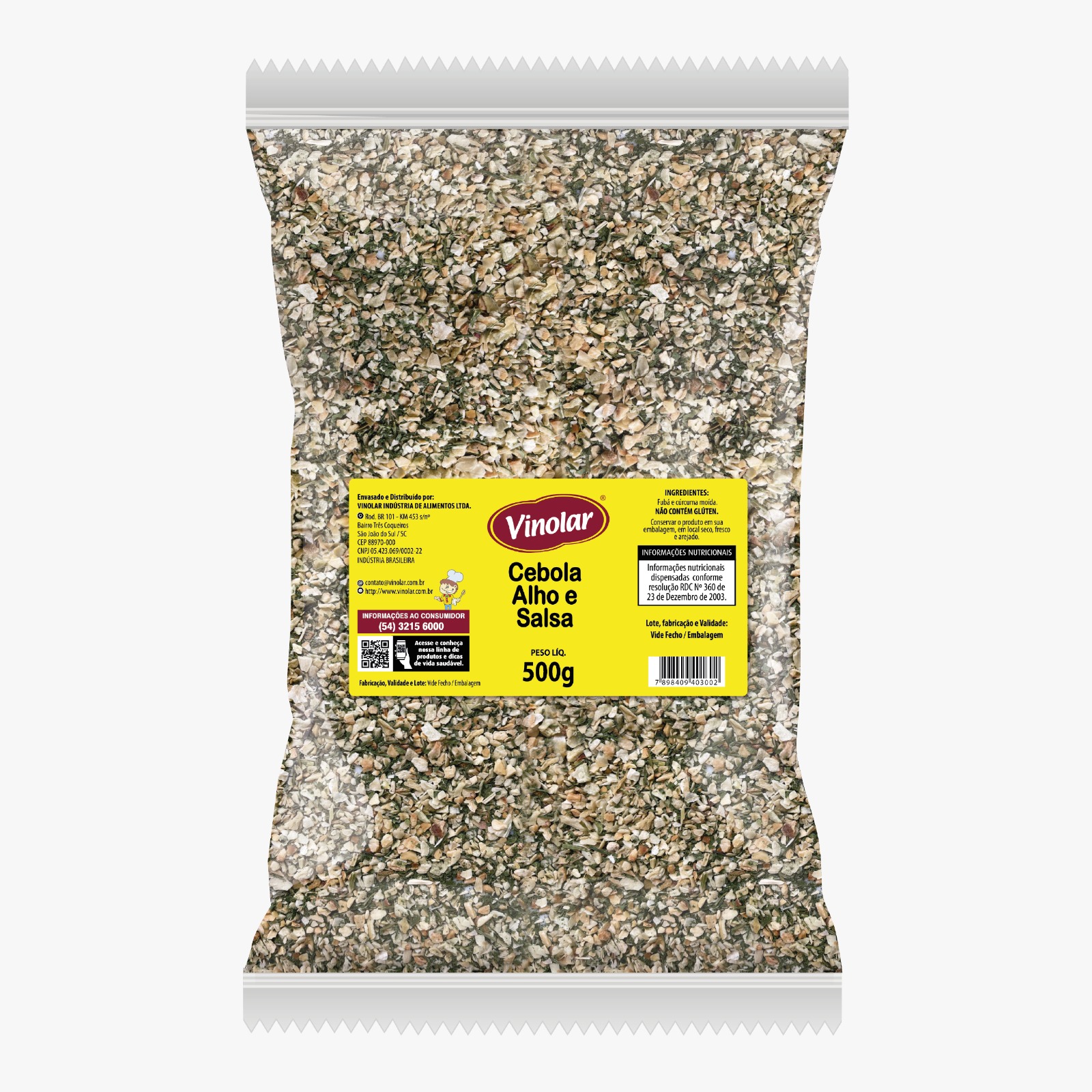 CEBOLA ALHO E SALSA VINOLAR 500 G