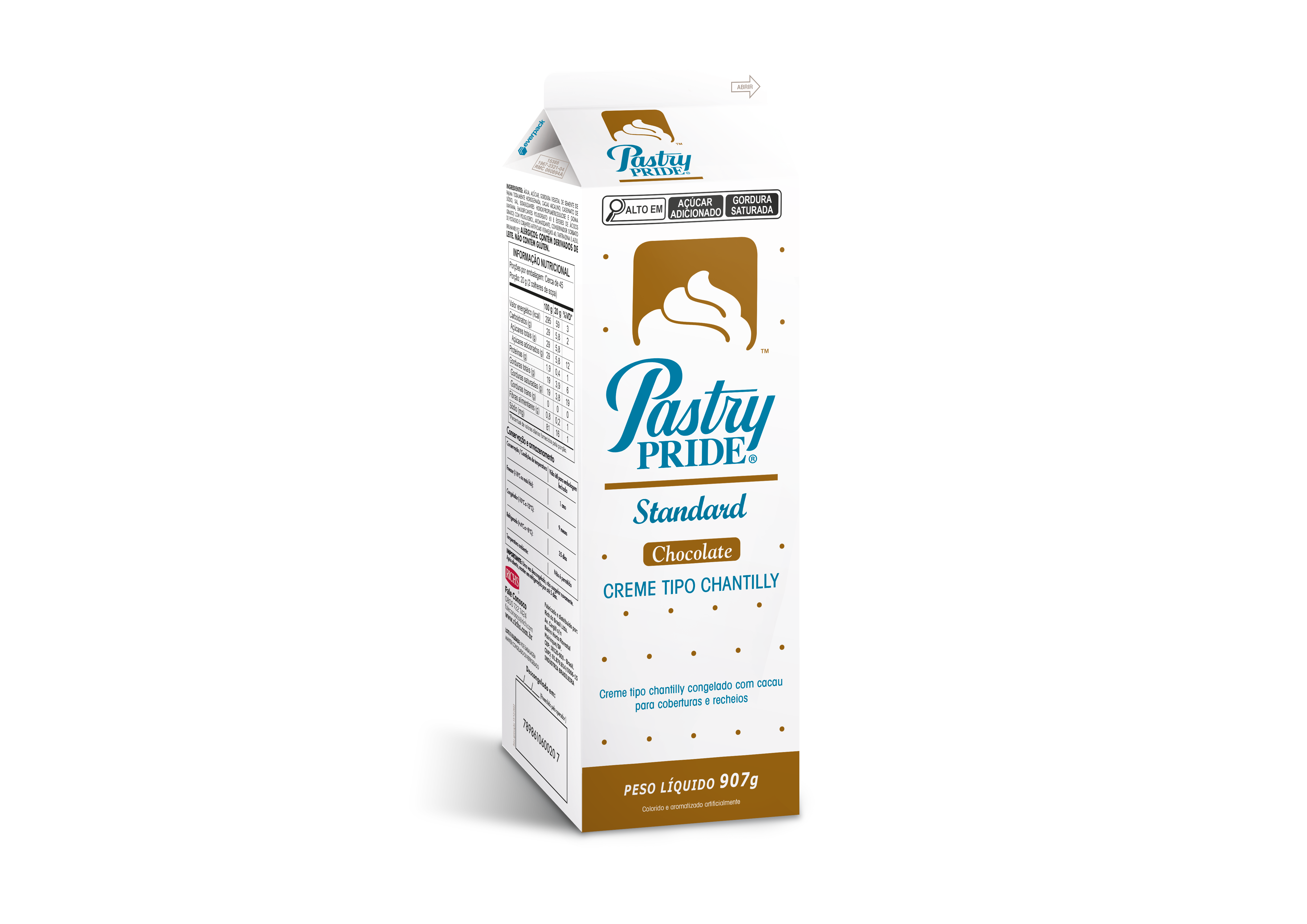CHANTILLY CONGELADO CHOCOLATE PASTRY PRIDE 907 G
