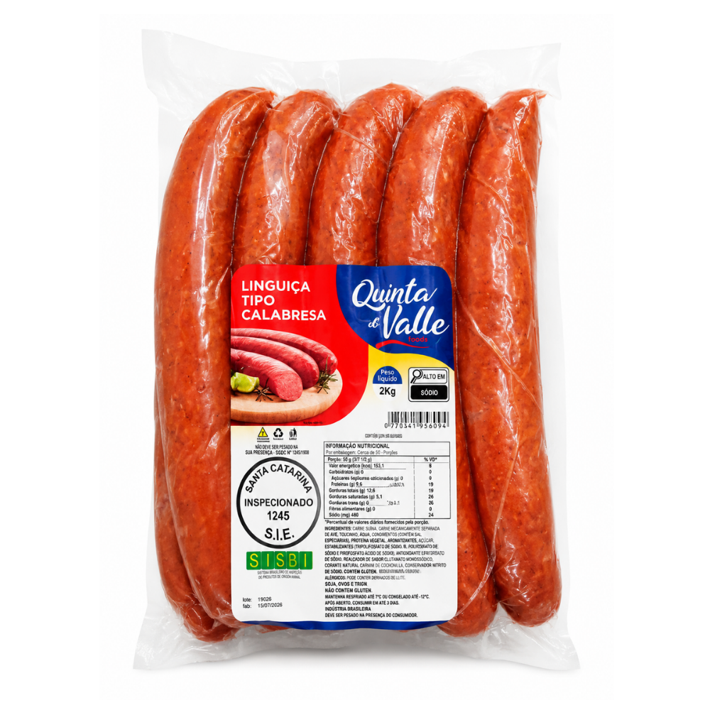 LINGUIÇA CALABRESA TORTA QUINTA DO VALE 2 KG