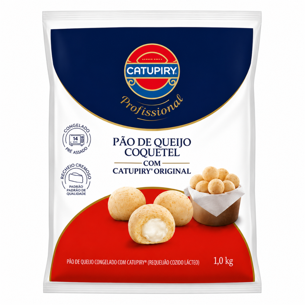 PÃO DE QUEIJO CONGELADO COQUETEL RECHEADO CATUPIRY 56X20G
