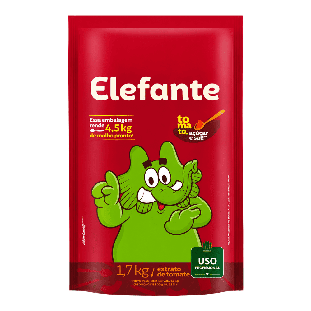 EXTRATO DE TOMATE ELEFANTE 1,7KG SACHÊ