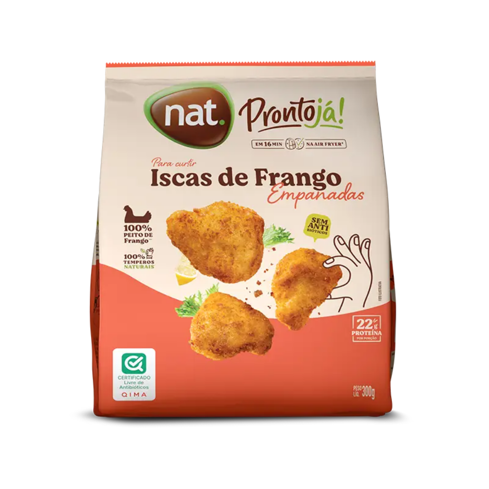 ISCAS DE FRANGO TEMPERADA CONGELADA NAT 300G