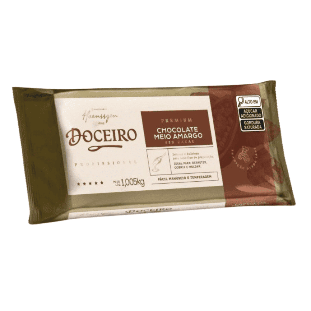 CHOCOLATE DOCEIRO PROFISSIONAL 1/2 AMARGO 1,005 KG