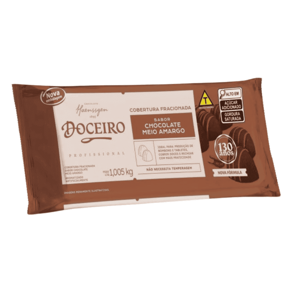 COBERTURA DOCEIRO MEIO AMARGO FRACIONADA 1,005 KG