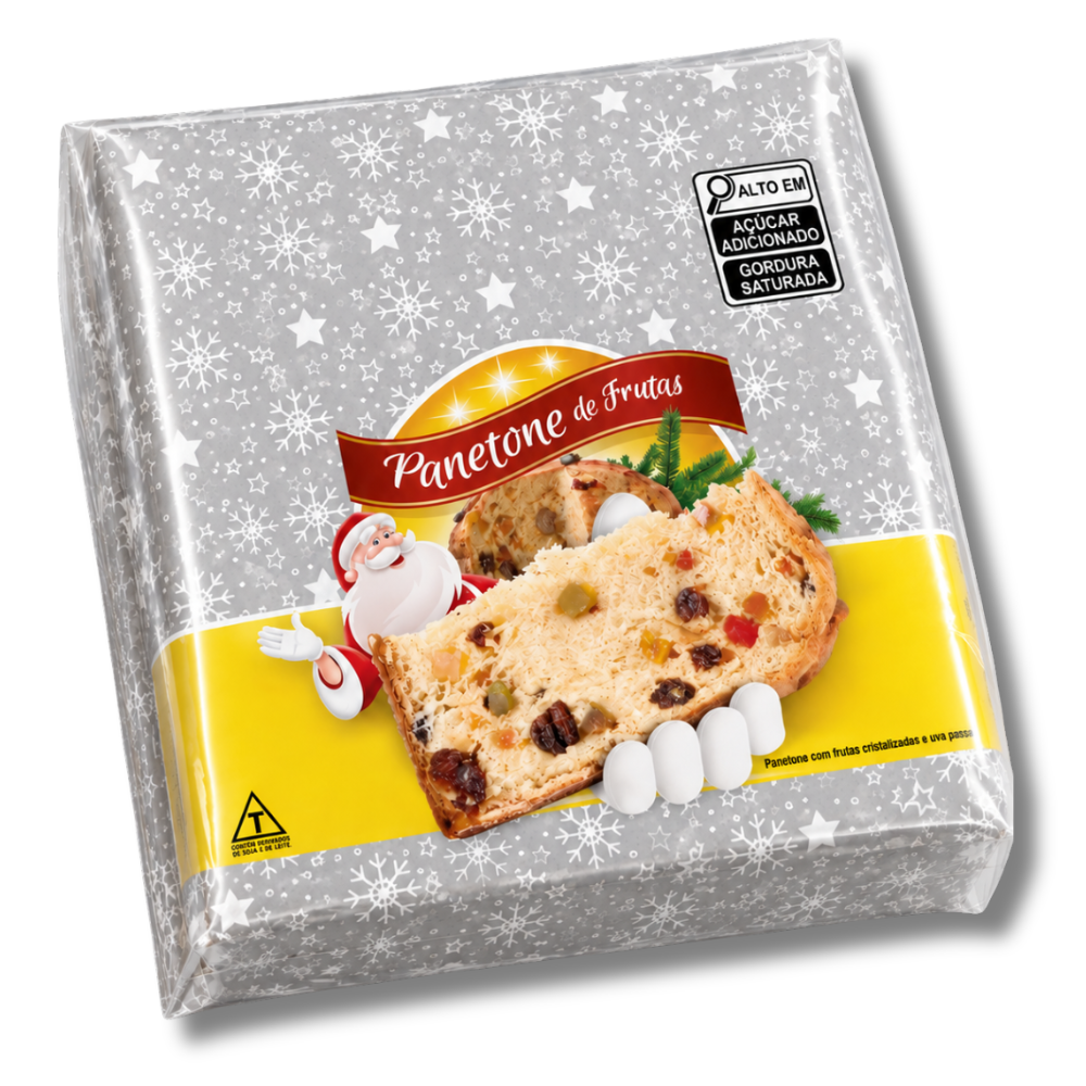 EMBALAGEM PLÁSTICA PANETONE 500G FRUTAS 100 UN