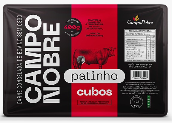 PATINHO BOVINO CONGELADO CUBOS CAMPO NOBRE 400G