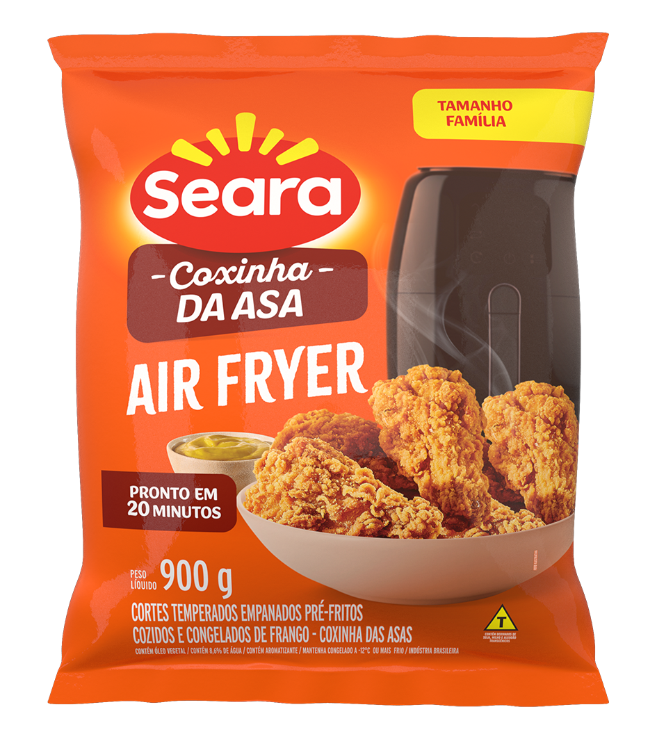 COXINHA DA ASA FRANGO TEMPERADA CONGELADA AIR FRY SEARA 900G