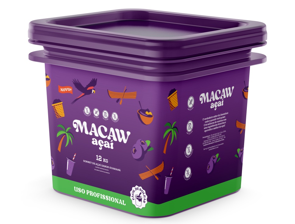 AÇAÍ NATURAL MACAW 12KG BALDE