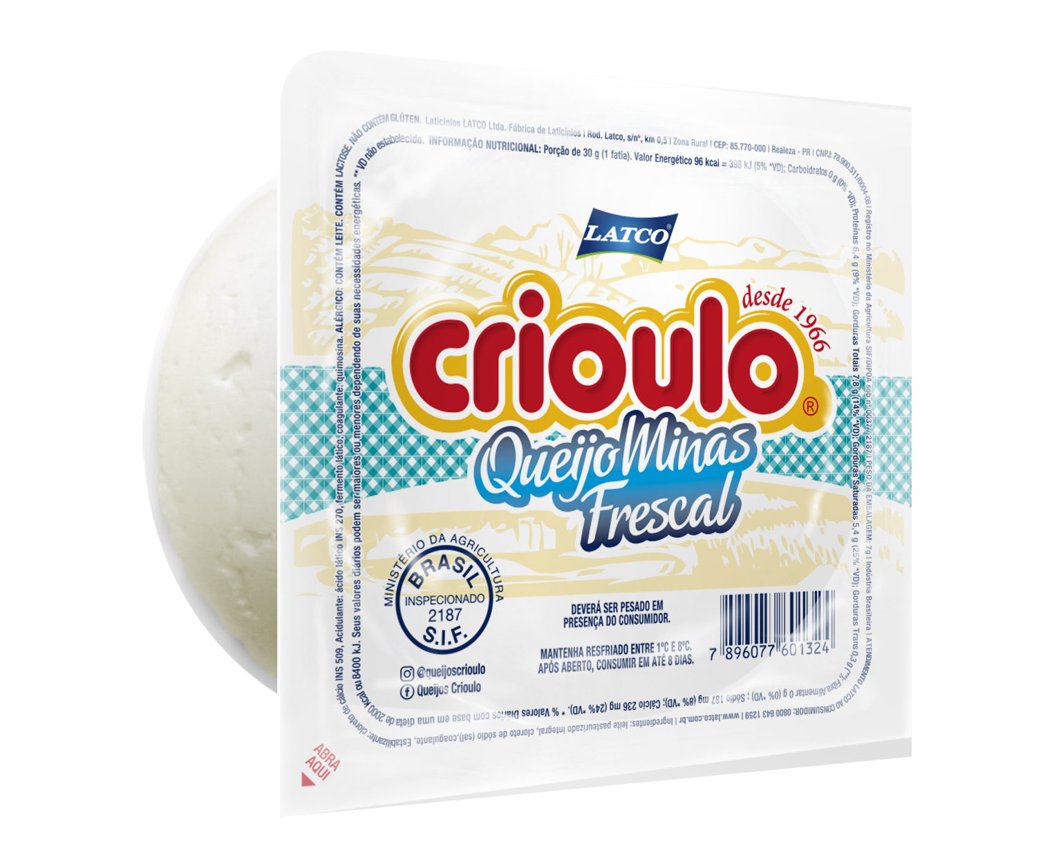 QUEIJO MINAS FRESCAL CRIOULO G