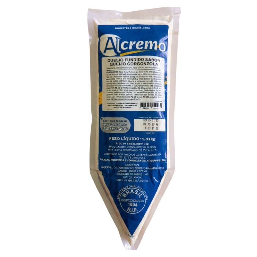 QUEIJO PROCESSADO SABOR GORGONZOLA ALCREMO 1,01KG BISNAGA
