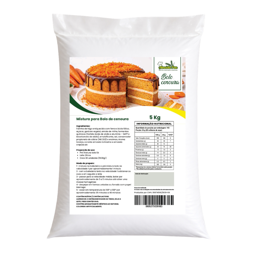 MISTURA PARA BOLO CENOURA ALMEIDAPAN 5 KG