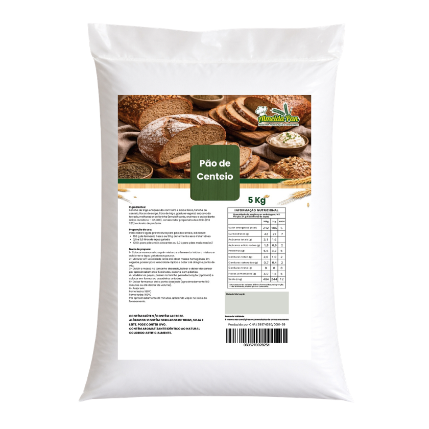 MISTURA PARA PÃO CENTEIO ALMEIDAPAN 5 KG