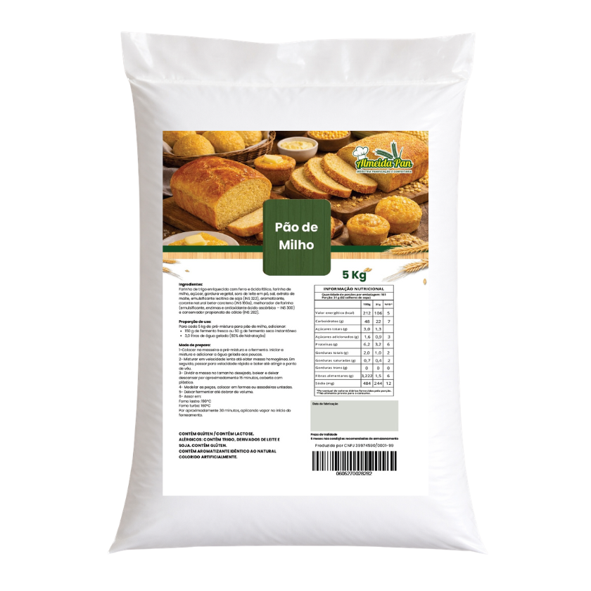MISTURA PARA PÃO DE MILHO ALMEIDAPAN 5 KG