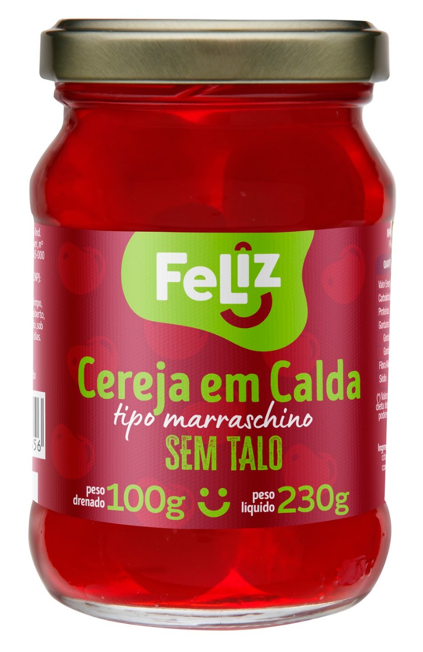 CEREJA MARASCHINO SEM TALO FELIZ 100 G