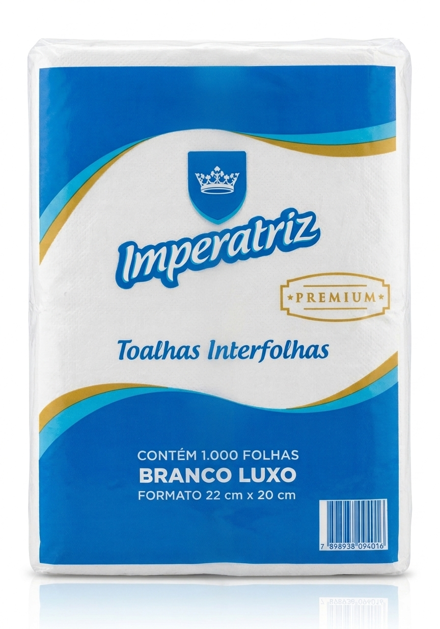 PAPEL TOALHA BRANCO LUXO IMPERATRIZ 1000UN 22X20 CM