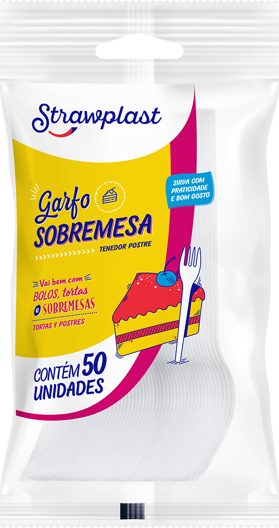 GARFO PLÁSTICO SOBREMESA CRISTAL STRAWPLAST 50UN