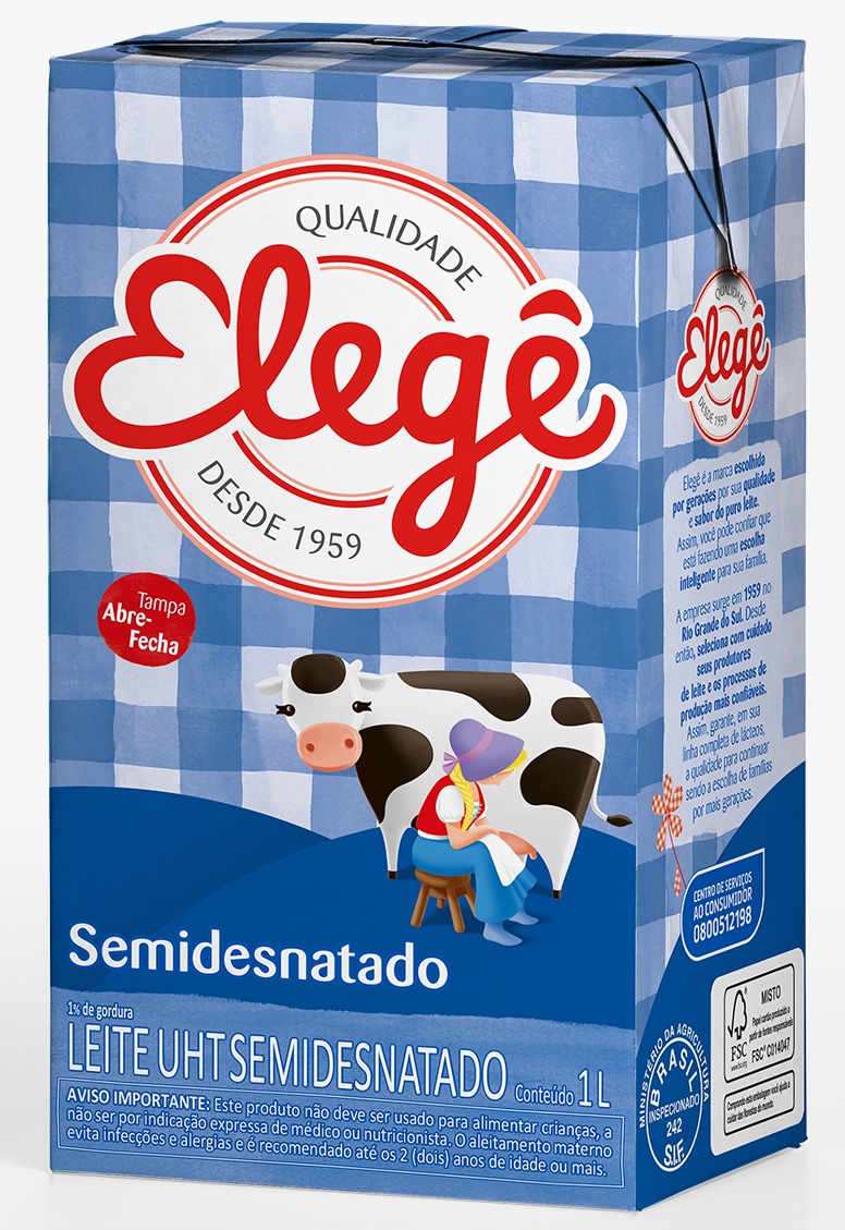 LEITE UHT ELEGE SEMI DESNATADO 12X1LT