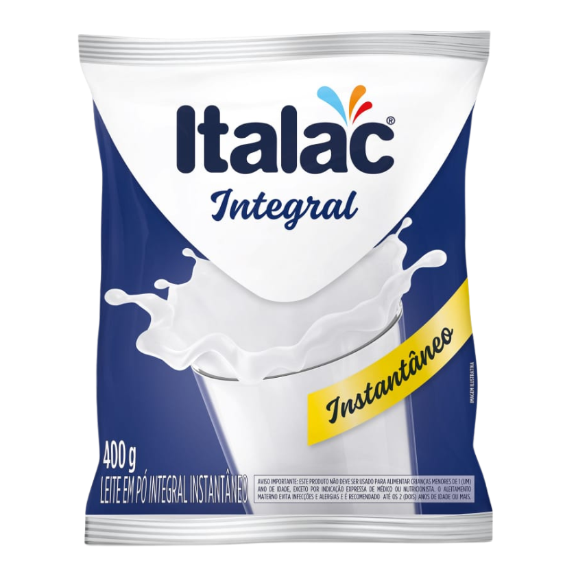 LEITE EM PÓ INSTANTÂNEO INTEGRAL ITALAC 400G