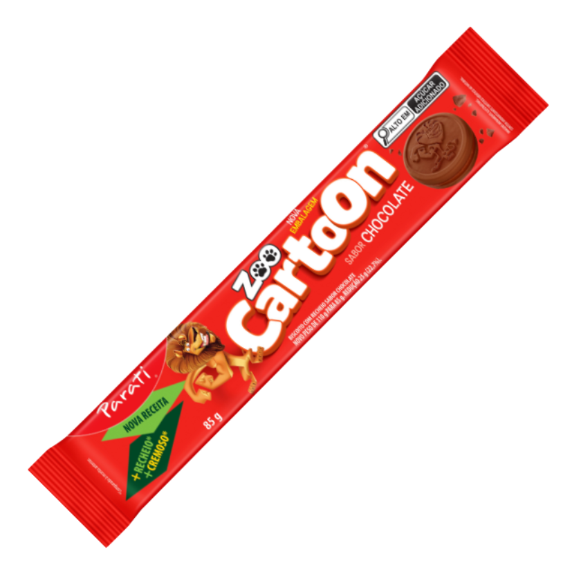 BISCOITO RECHEADO CARTOON CHOCOLATE 85G