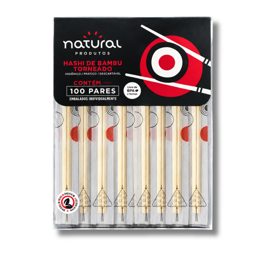 HASHI DE BAMBU NATURAL 25CM 100 PARES