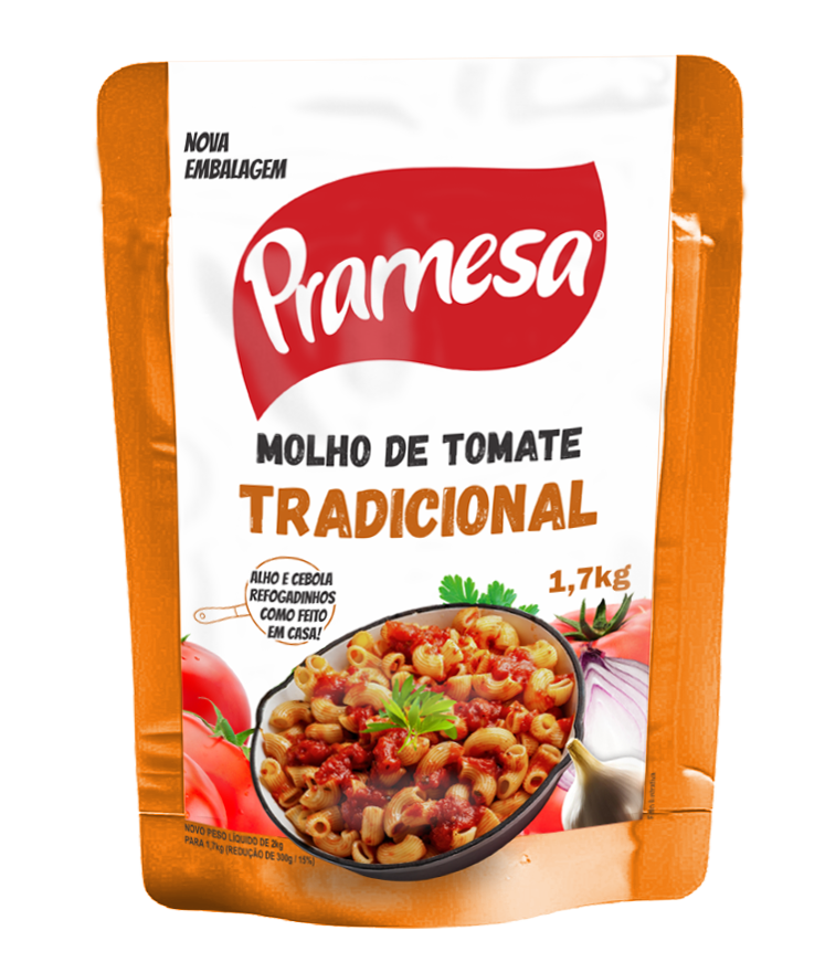 MOLHO TOMATE REFOGADO PRAMESA SACHÊ 1,7 KG