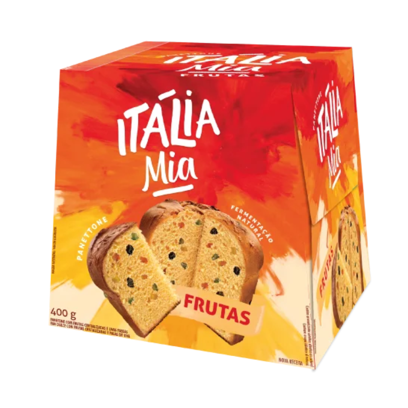 PANETONE ITALIA MIA FRUTAS CAIXA 400G